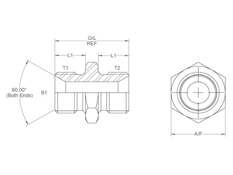 Sparex Hydraulic Adaptor 1-1/4'' BSP Male x 1-1/4'' BSP Male | S.35038 - Product Image 3