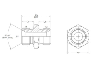 Sparex Hydraulic Adaptor 1-1/4'' BSP Male x 1-1/4'' BSP Male | S.35038 - Product Image 3