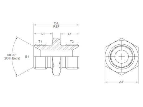 Sparex Hydraulic Adaptor 1-1/4'' BSP Male x 1-1/4'' BSP Male | S.35038 - Product Image 3