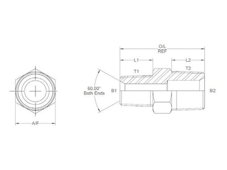Sparex Hydraulic Adaptor 3/8'' NPTF Male x 1/2'' NPTF Male | S.35065 - Product Image 3