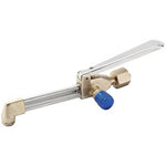 The Draper Lightweight Cutting Attachment (For Use With Stock No. 35026) - W726 features a long handle, a blue adjustment knob, and a valve for controlling gas flow. Its lightweight design ensures ease of use, making precision work effortless.