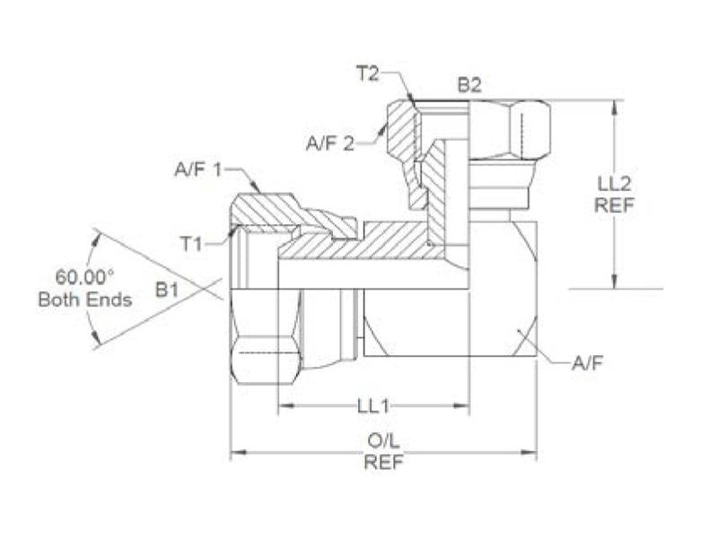 Sparex Hydraulic Adaptor 1'' BSP Swivel Female x 1'' BSP Swivel Female 90° Compact Elbow | S.35121 - Product Image 3