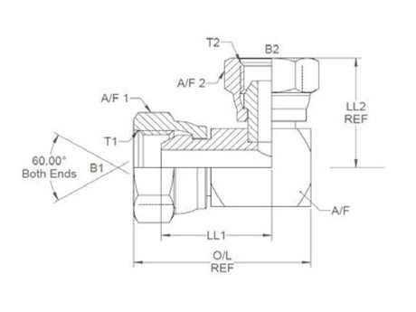 Sparex Hydraulic Adaptor 1'' BSP Swivel Female x 1'' BSP Swivel Female 90° Compact Elbow | S.35121 - Product Image 3
