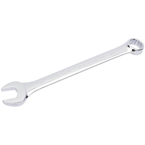 A Draper Hi-Torq® Short Pattern Metric Combination Spanner, 17mm - 8233MM, silver chrome vanadium steel with an open-end and box-end, designed for superior grip and corrosion protection.