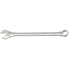 The Draper Imperial Combination Spanner, 1/2" - 8220AF, crafted from durable chrome vanadium steel, features an open end on the left and a box end on the right. It's designed for tightening or loosening nuts and bolts, enhanced with corrosion protection and engineered to meet DIN3113 Specifications.