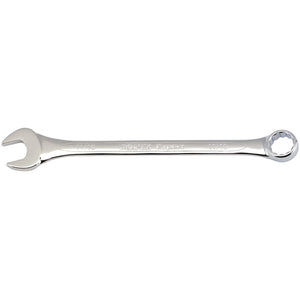 The Draper Imperial Combination Spanner, 11/16" - 8220AF features an open end on one side and a closed, ring end on the other. This spanner is branded "Draper" and crafted from durable chrome vanadium steel, meeting DIN3113 Specifications.