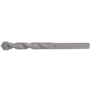 Image of the Draper Masonry Pilot Drill, 1/4" - HS/PD3 featuring an Expert Quality metal design with a pointed tip and spiral flutes, ideal for drilling holes in various materials. The 1/4" (6.35mm) diameter ensures compatibility with holesaw arbors.