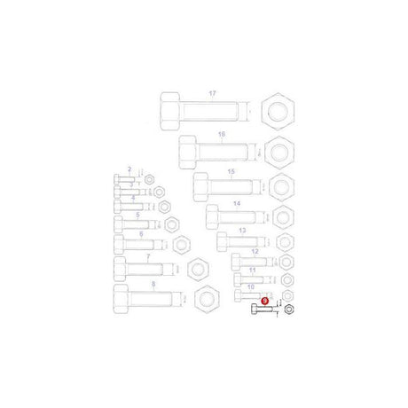 Massey Ferguson - Bolt 1/4x3/8 unc - 353664X1 - Farming Parts