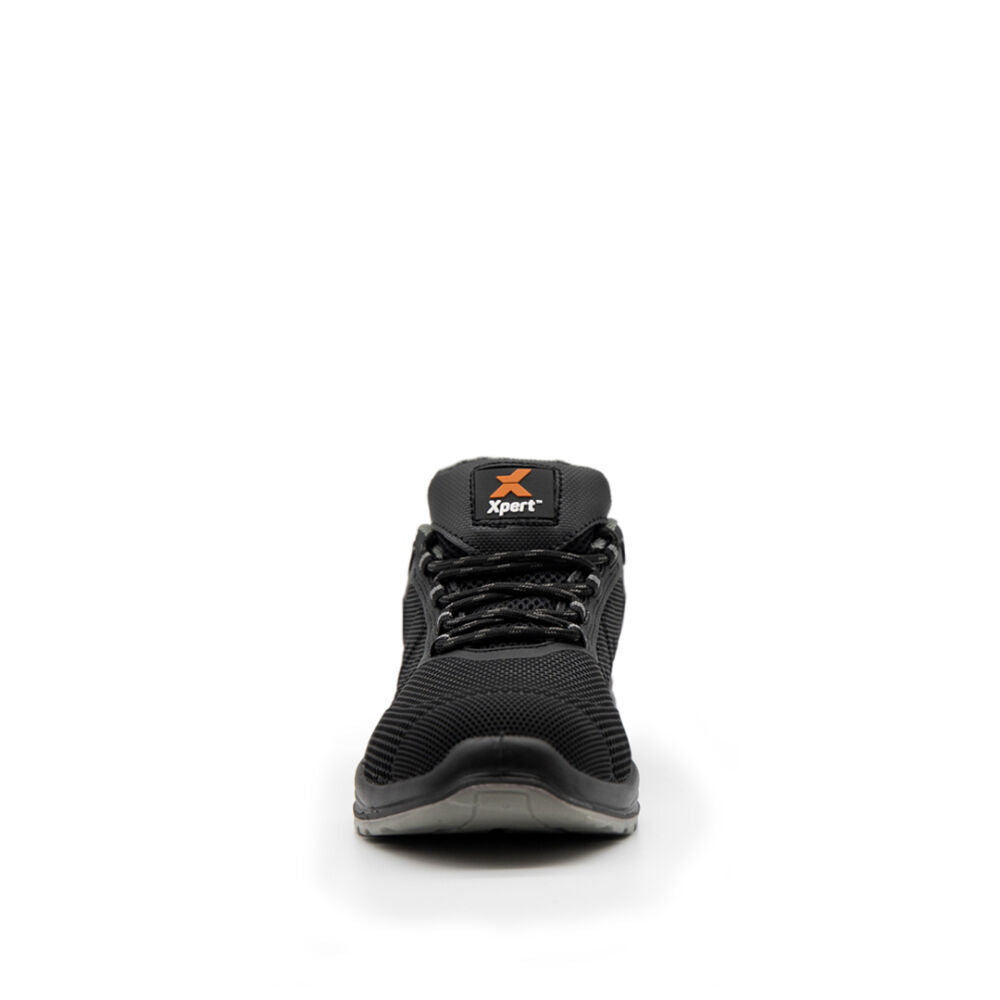 Xpert Bolt+ S1P Safety Trainer – Black/Grey, Lightweight Steel Toe & Slip-Resistant Work Shoe