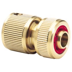 Draper Brass Hose Connector With Water Stop, 1/2" - GWB3/H - Farming Parts