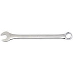 The Draper Combination Spanner, 22mm - 8220MM features an open end on one side and a box end on the other. Crafted from durable chrome vanadium steel for enhanced strength and longevity, this tool meets DIN3113 specifications, ensuring top-notch quality and reliability.