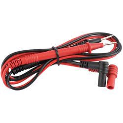 A Draper Spare Probe Set for the 37317 Pocket Analogue Multimeter - YAMM1-01, featuring coiled red and black probes with rubber-coated handles and metal tips, secured with a black twist tie.