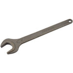 The Draper Single Open End Spanner, 30mm - 5894 features a single open-ended jaw and a long handle, constructed from durable chrome vanadium steel. The handle includes a hole at one end, possibly for hanging.