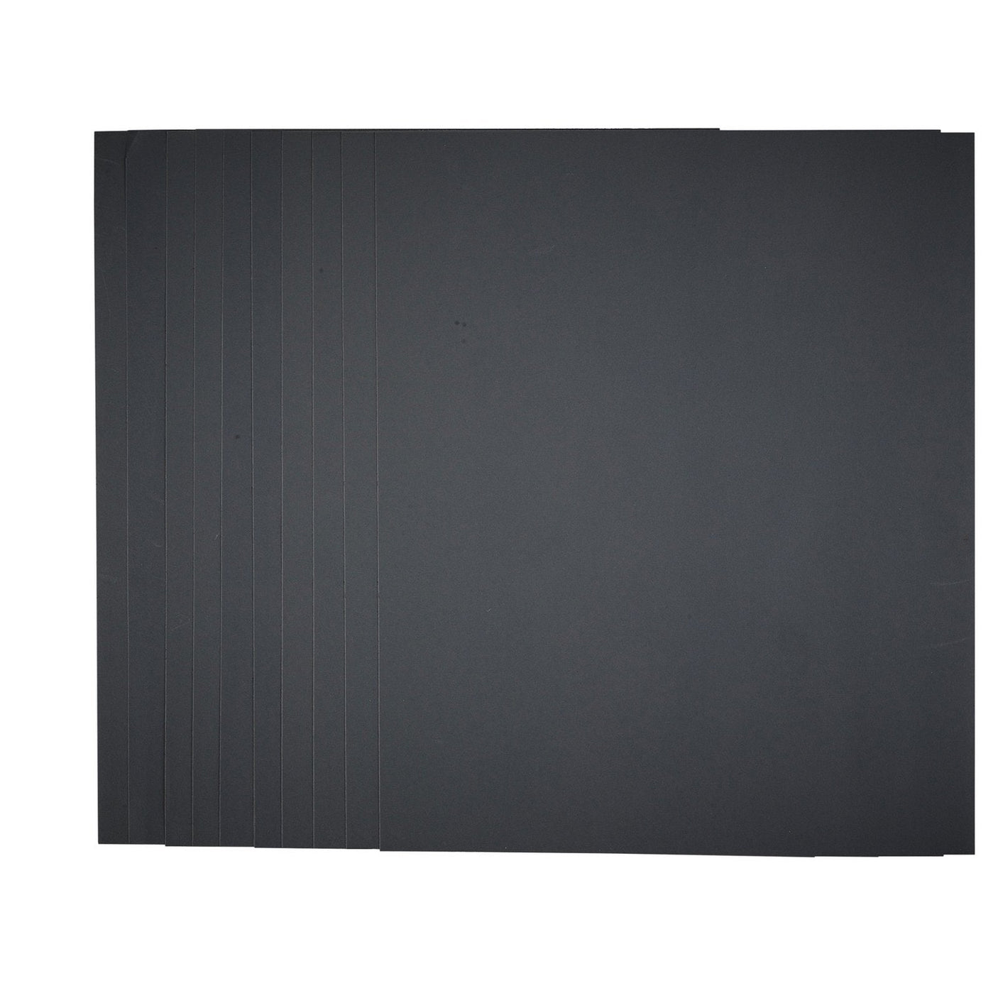 A stack of Draper Wet And Dry Sanding Sheets, 230 X 280mm, 1200 grit (Pack Of 10) - HSSWD, aligned neatly on a plain white background.