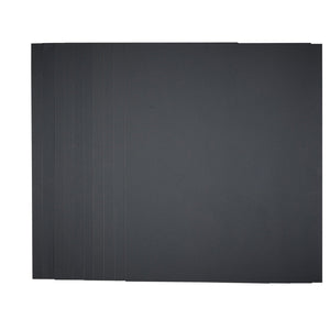 A stack of Draper Wet And Dry Sanding Sheets, 230 X 280mm, 1200 grit (Pack Of 10) - HSSWD, aligned neatly on a plain white background.