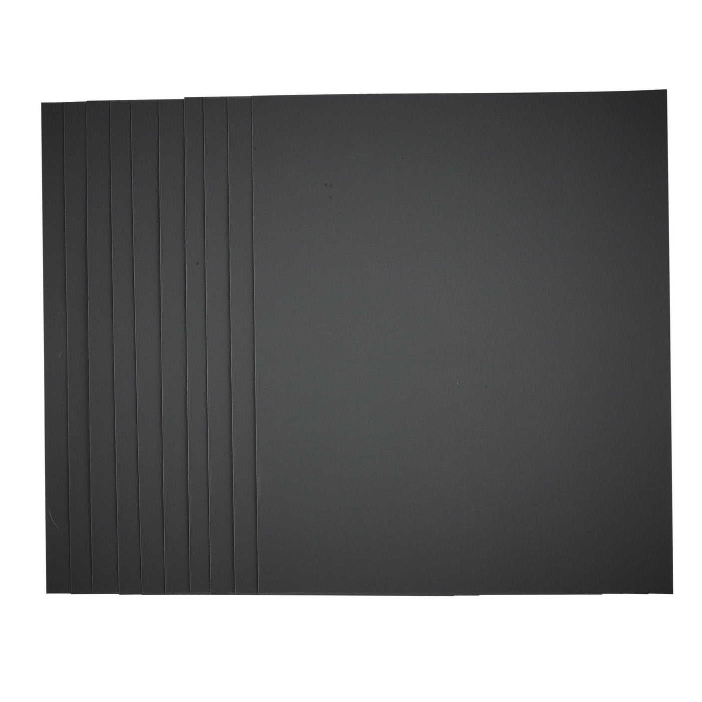 A pack of ten Draper Wet And Dry Sanding Sheets (230 x 280mm, 1500 Grit) arranged in a stack, with one sheet slightly pulled out from the rest.