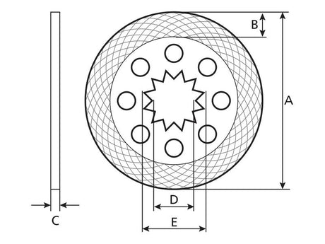 Sparex Intermediate Brake Disc, OD: 253mm. | S.38247 - Product Image 2