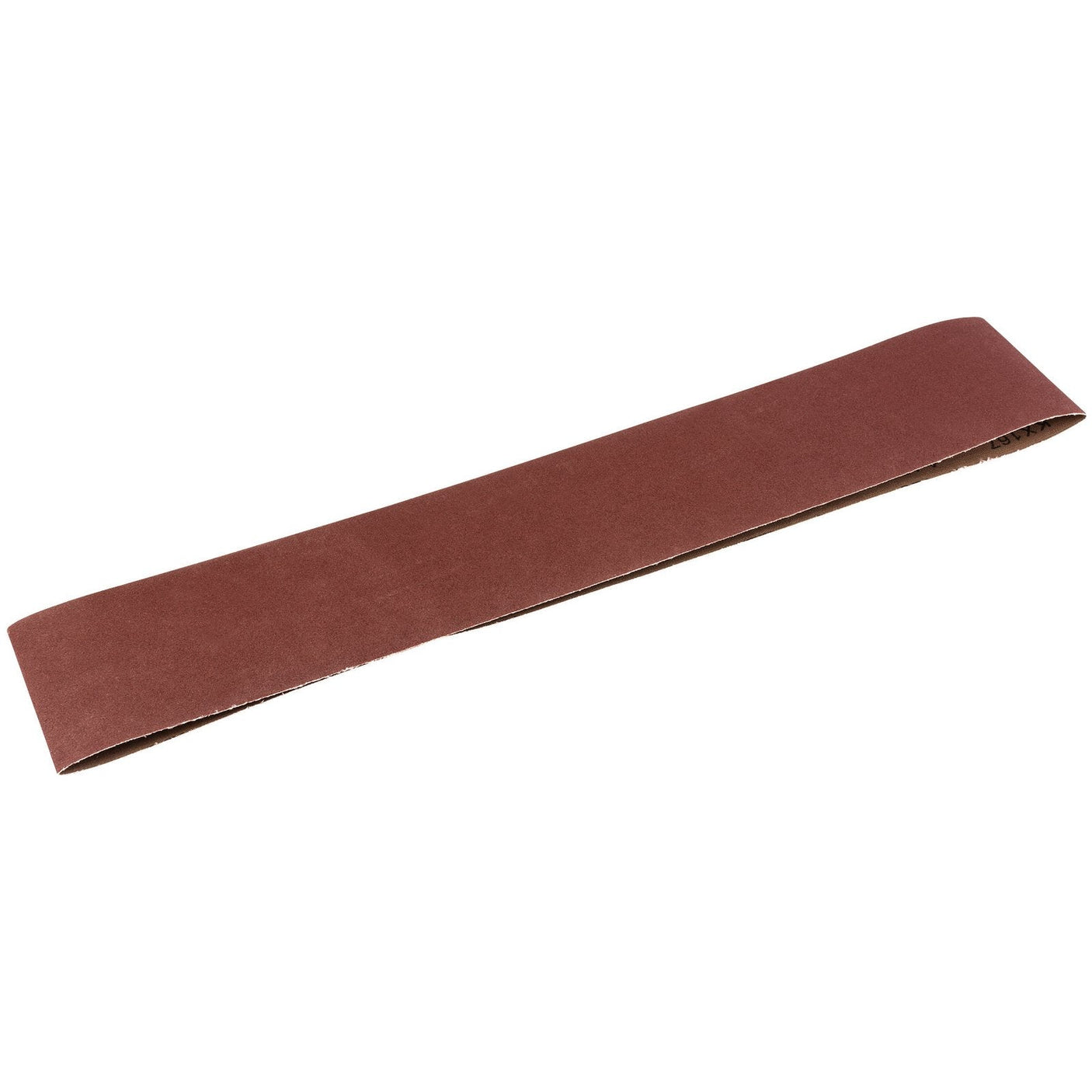 The Draper 100 X 1220mm 120 Grit Sanding Belt, designated for Stock No. 06791 - APT130B, is a brown sanding belt with a cloth backing and looped design, perfect for sanding and finishing surfaces. Ideal for use with a Belt Linisher.