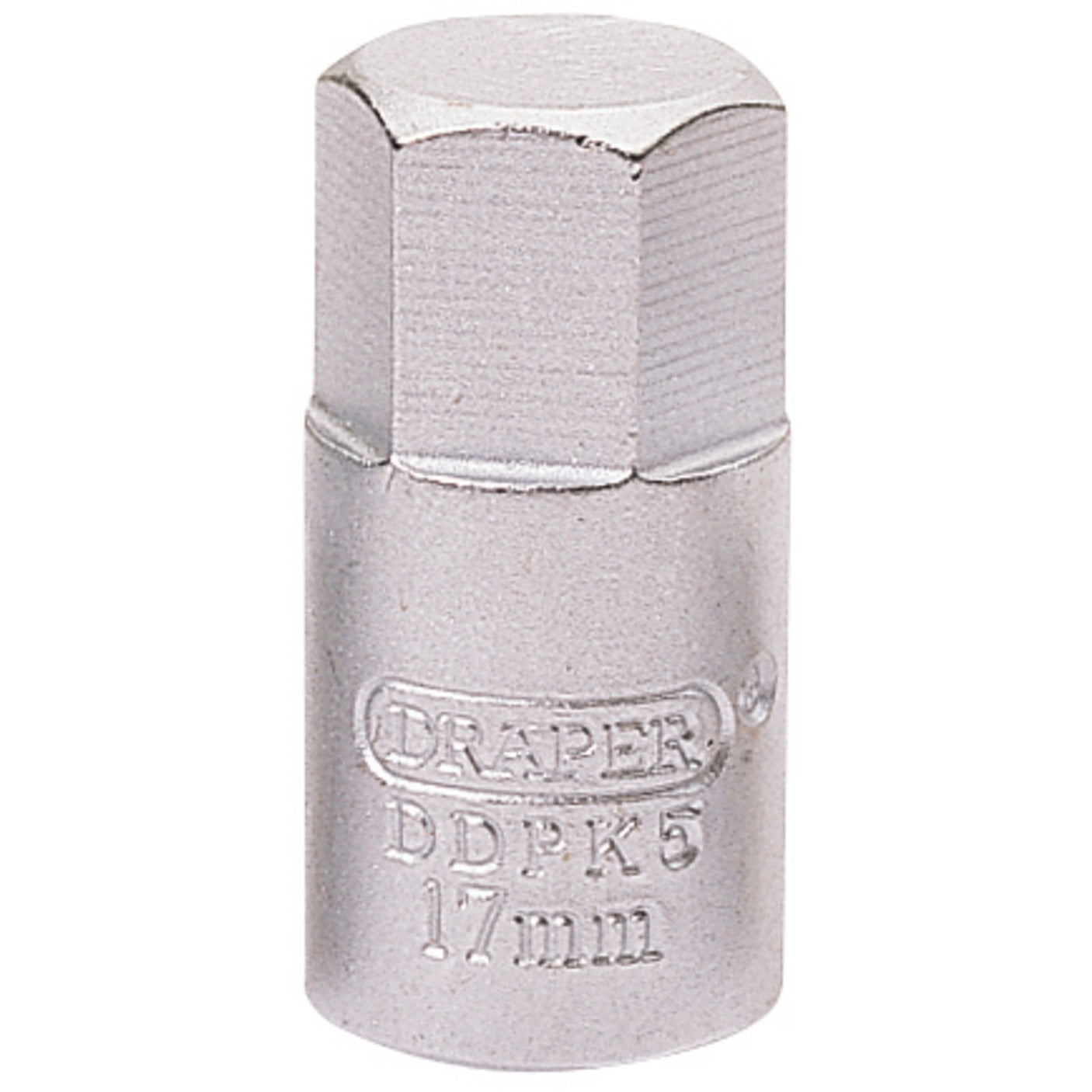 A Draper 17mm hexagon drain plug key (3/8 Sq. Dr.), product code "DDPK5," ideal for use on a Volkswagen gearbox.