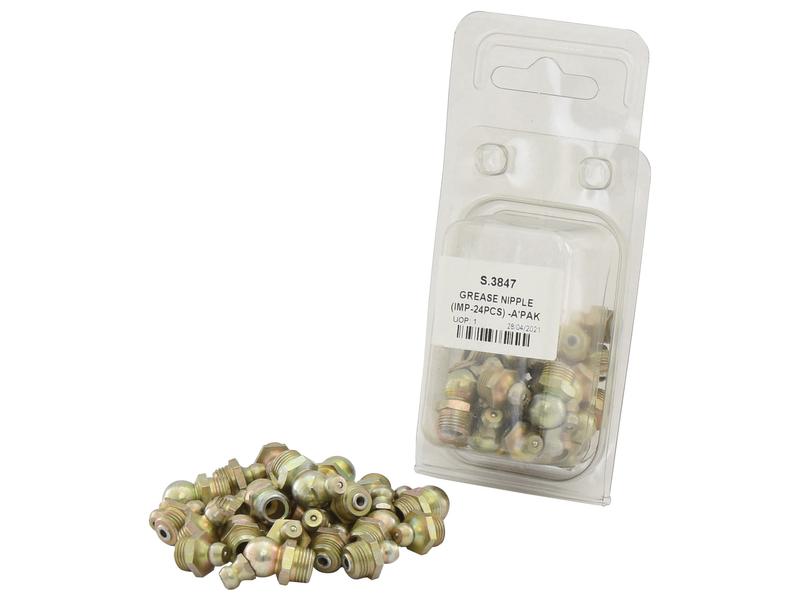 Agripak Grease Nipples Assortment 24pcs Imperial Inch Set | S.3847