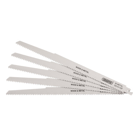 Draper Bi-Metal Reciprocating Saw Blades For Multi-Purpose Cutting, 300mm, 6Tpi (Pack Of 5) - DS1411DF - Farming Parts