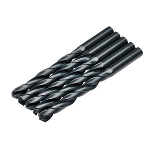 A pack of five Draper Hss Drill Bits, 11.0mm each and complying with DIN338 standards, arranged in parallel.