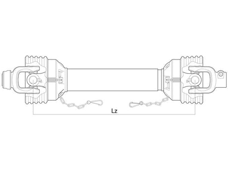 Weasler PTO Shaft - (Lz) Length: 560mm, 1 3/8'' x 6 Spline Slide Lock to 1 3/8'' x 6 Spline Slide Lock | S.39004 - Product Image 2