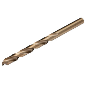 The Draper Hss Cobalt Drill Bit, 7.0mm - H30PB features a twisted design and pointed tip, enhanced with cobalt for extended durability. This high-speed steel (HSS) drill bit showcases a smooth, reflective finish and is displayed diagonally in the image.