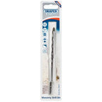 The Draper Masonry Drill Bit, 6 X 150mm - MD12PB, is a packaged masonry drill bit of size 6.0 mm with a tungsten carbide tip, designed for drilling into concrete and similar materials. It conforms to ISO 5468 specifications.