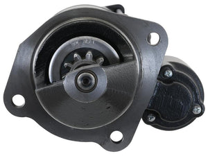 Close-up view of the Sparex Starter Motor - 12V, 4.2Kw, Gear Reducted (Mahle) | Sparex Part No.S.39909 with visible gear and mounting points, showcasing its precision-engineered gear reduction system.