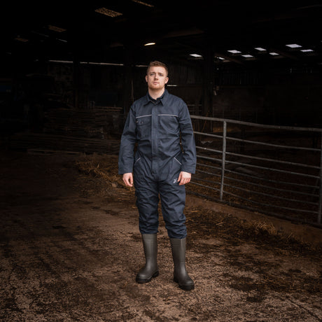 Xpert Core  Zip-Front Coverall Navy - Farming Parts