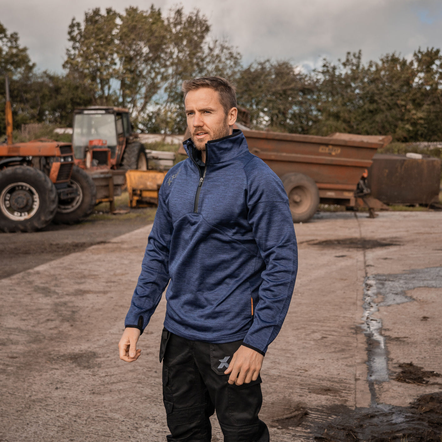 Xpert Pro Half Zip Tech Fleece Navy - Farming Parts