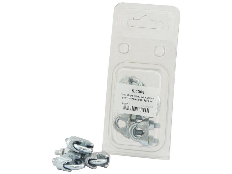 Sparex Wire Rope Clips 6mm Durable Zinc-Plated Set of 4 | S.4003