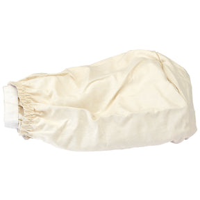 A crumpled Draper Drum Filter (For Stock No. 40131) - ADE28, featuring a light beige cloth with an elastic cuff.