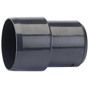 Draper Adaptor 58mm 32mm Hose (For Stock No. 40130 And 40131) - ADE32, a glossy black plastic pipe coupler designed for plumbing connections.