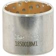 A metal cylindrical sleeve bearing with holes, engraved text reading "OEM: LX12 1850018M1," designed for the Engine Model Sparex. It is named Rocker Arm Bush - S.40284 by the brand Sparex, measures 31.5mm and functions as a Rocker Arm Bush.
