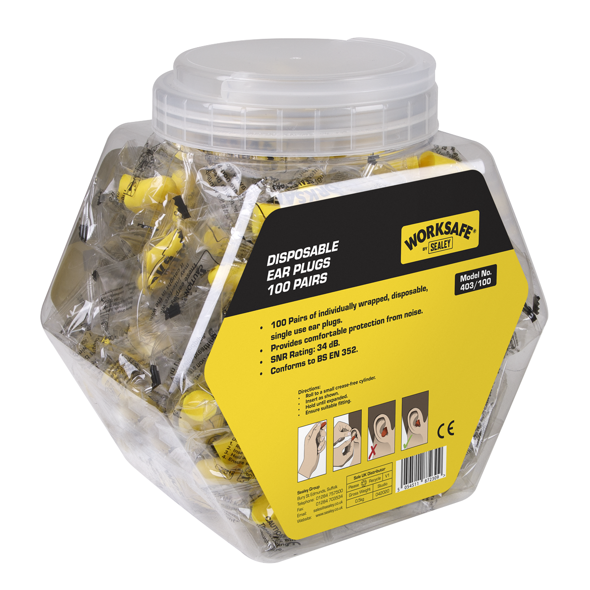 Ear Plugs Disposable - 100 Pairs - 403/100 - Farming Parts