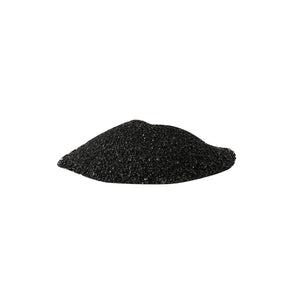 A small pile of Draper Iron Silicate Abrasive Grit, Medium Grade (25Kg - SBK-GM) rests on a white background.