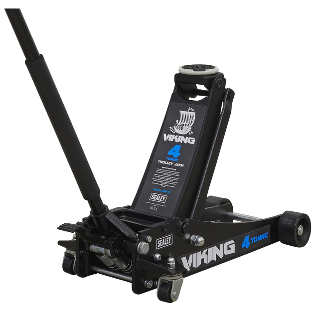 Viking Professional Trolley Jack 4 Tonne Low Profile with Rocket Lift - 4040TB - Farming Parts