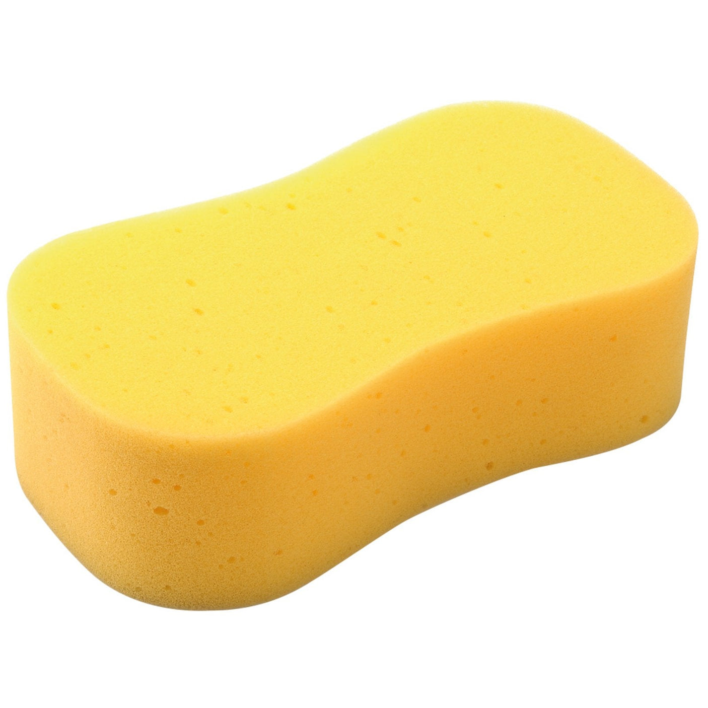 The Draper Synthetic Sponge - SJ, from the Draper brand, is yellow, rectangular with rounded edges, and has a slightly textured surface. It sits against a white background and is perfect for washing walls or vehicles.