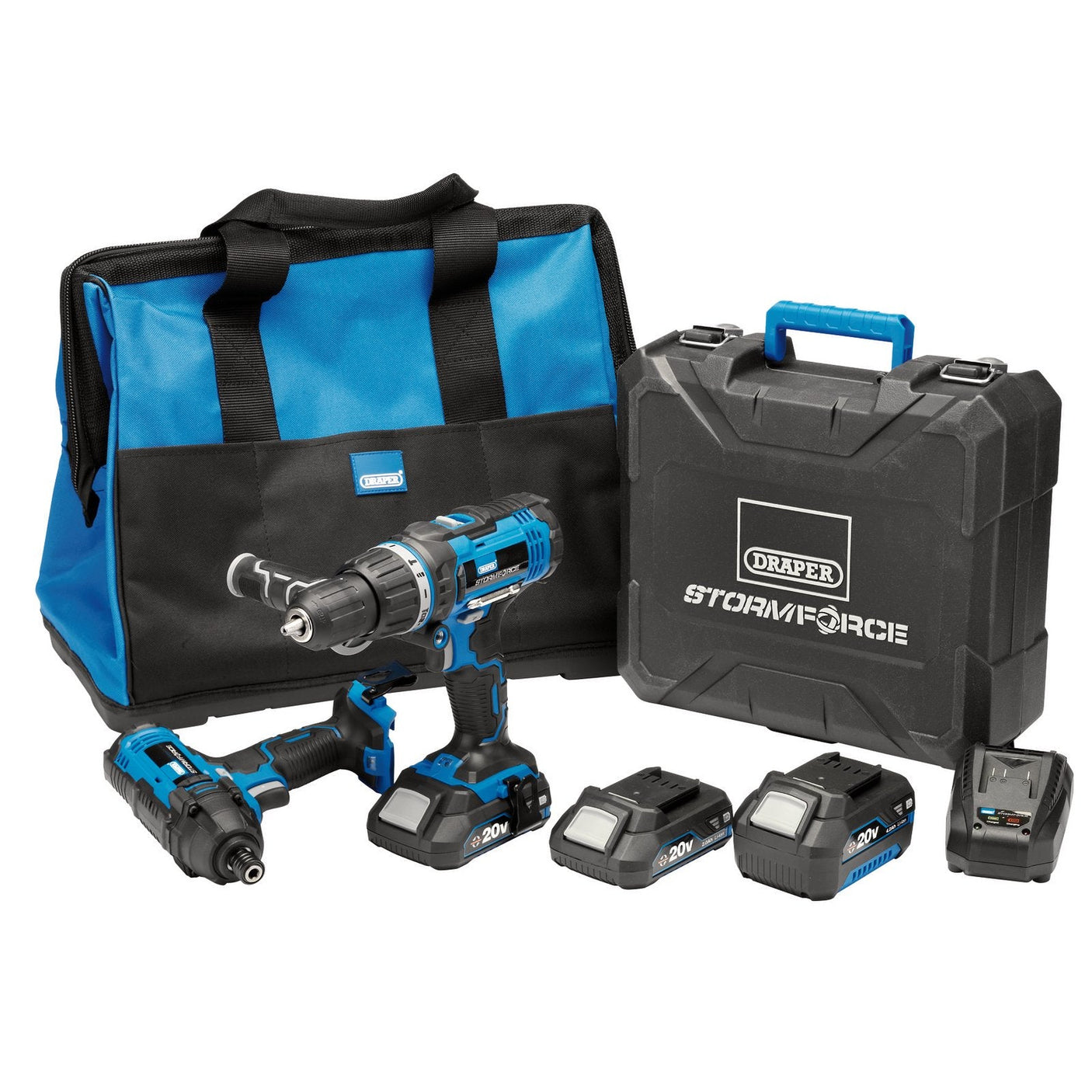 Draper Storm Force&#174; 20V Cordless Impact Kit (7 Piece) - PTK20VIMP - Farming Parts