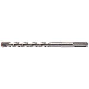 An up-close image of the Draper Sds+ Masonry Drill Bit, 10.0 x 160mm - DSDS/PB, featuring a silver-colored, tungsten carbide tipped bit with a spiral design and a flat tip.