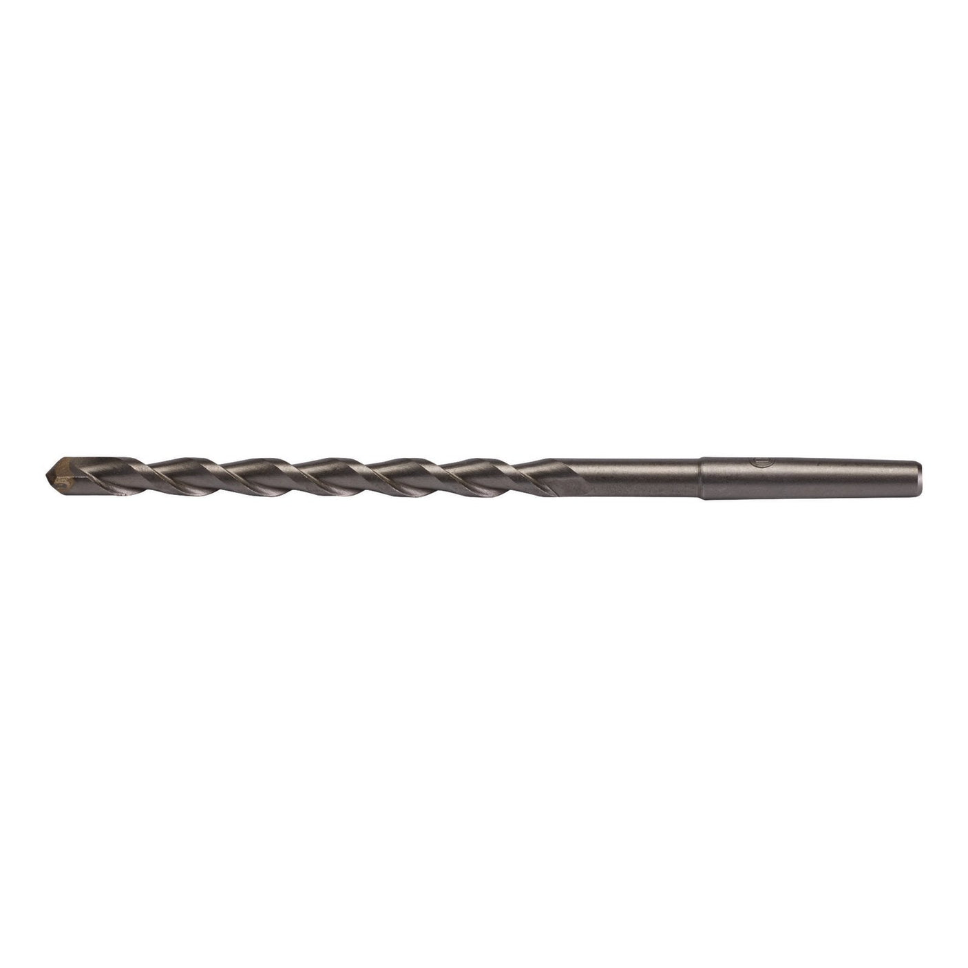 The Draper Tct Tapered Guide Drill For Diamond Core Bits, 10 X 200mm - DCB8200/B, a tungsten carbide tipped twist drill bit designed for drilling holes in various materials, is shown against a white background.