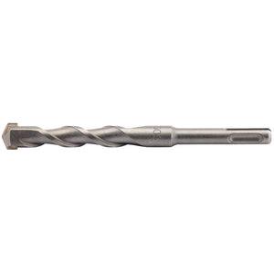 The Draper Sds+ Masonry Drill, 16.0 X 160mm - DSDS/PB, from Draper features a spiral-shaped design with a flat tungsten carbide tip in silver. The bit has a shank specifically designed for an SDS rotary hammer and complies with ISO 5468 specifications.