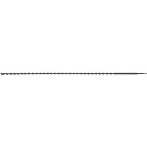 The Draper Sds+ Masonry Drill, 19.0 X 1000mm - DSDS/PB is a long, silver drill bit with a spiral design for masonry drilling. It features a straight shank and is crafted from tungsten carbide.