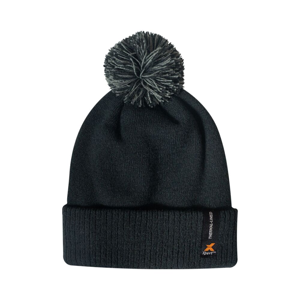 Xpert Core Thermal Lined Pom Pom Hat Black - XP48