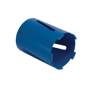 The Draper Diamond Core Drill Bit, 117 X 170mm - DCB/B, a blue cylindrical plastic component with slits and openings on its surface, is ideal for plumbing installations.