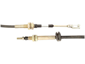 Image shows two sections of the Sparex Hitch Cable assembly, model S.43900, featuring threaded bar ends and metal fittings. This mechanical cable is commonly used in automotive or industrial applications and measures 1960mm (77 3/16''), with a cable length of 1733mm (68 1/4'').