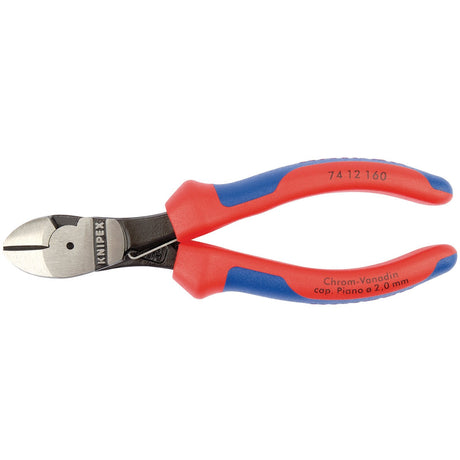 Draper Knipex 74 12 160 High Leverage Diagonal Side Cutters With Return Spring, 160mm - 74 12 160 - Farming Parts