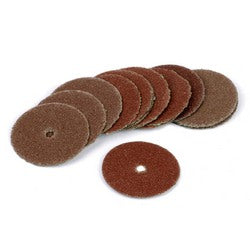 A versatile accessory for Draper multi-tools, the Draper 240 Grit Sanding Discs (Tube Of 15) - APT81A feature an overlapping arrangement with a center hole. One disc is placed in front of the others, ensuring efficient sanding performance.